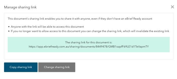 Documents sharing link